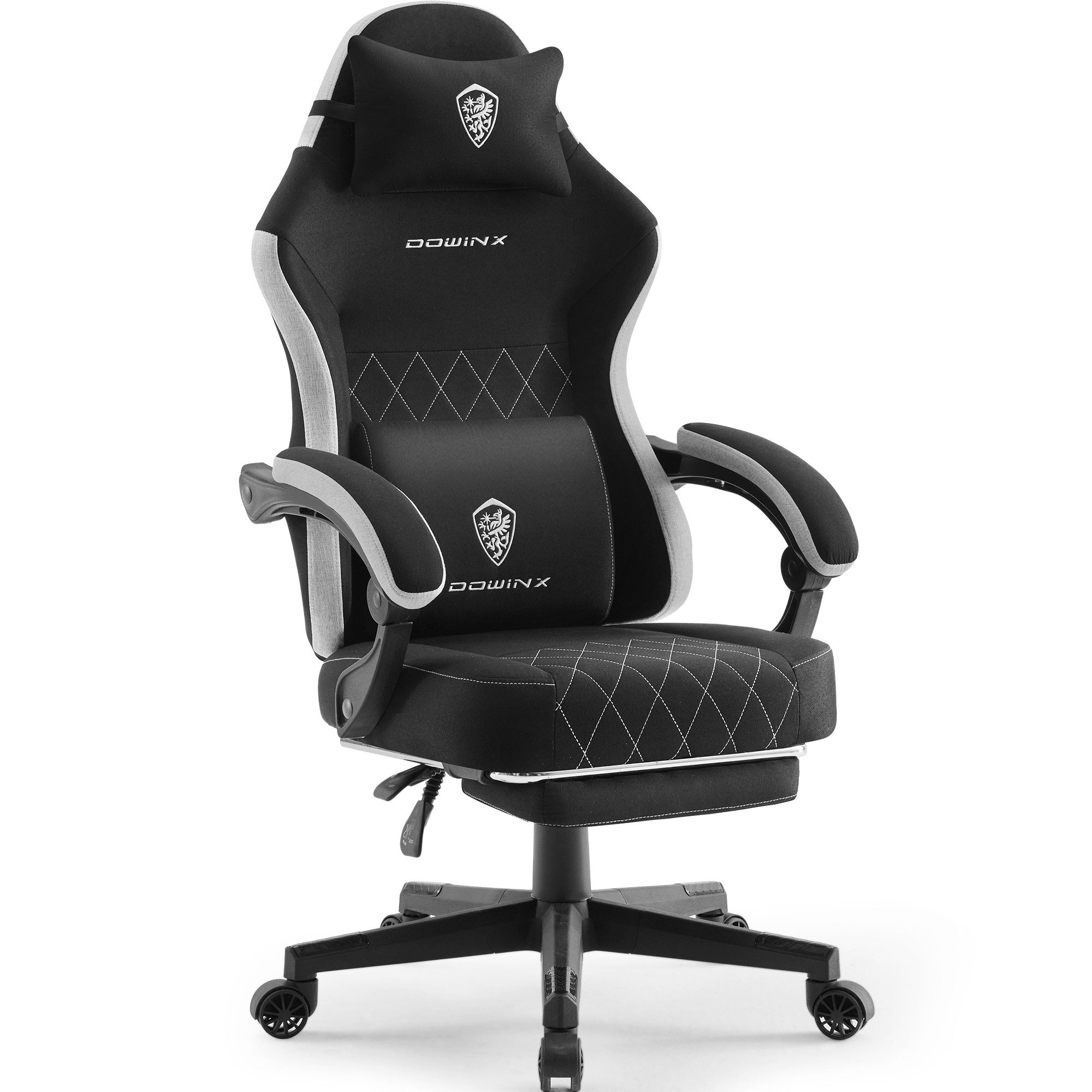 Dowinx Gaming-Stuhl Lendenwirbelstütze Bürostuhl mit Fußstütze für Erwachsene (Packung), Ergonomischer Gaming Sessel Groß und Hoch für Office Gaming 135KG