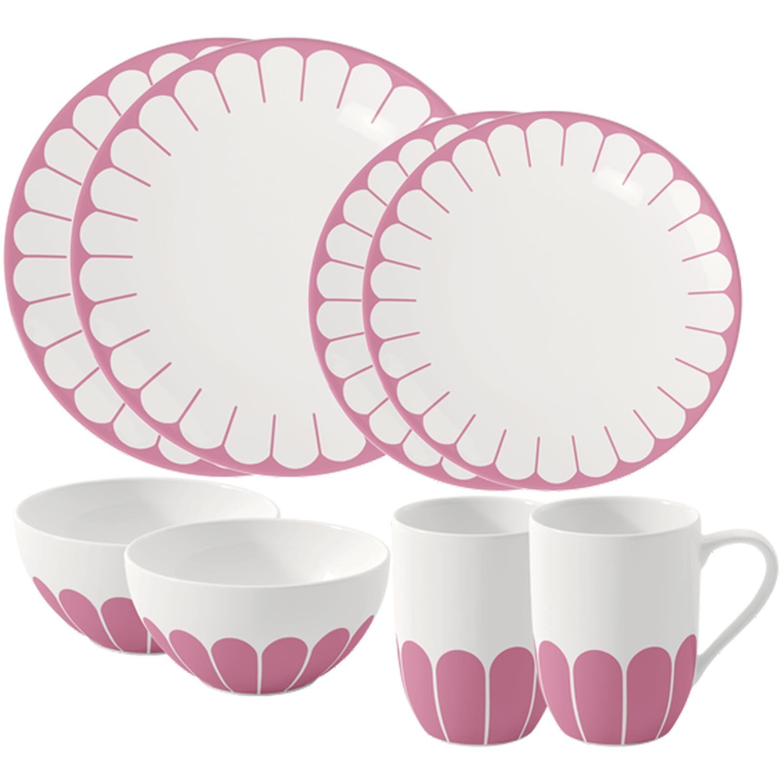 Villeroy & Boch Kombiservice Fleur Couleur Starter-Set 8-tlg. (8-tlg), 2 Personen, Porzellan
