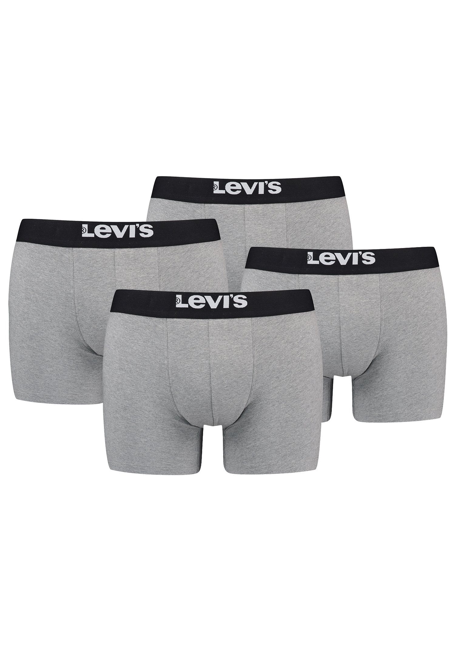 Levi's® Boxershorts MEN SOLID BASIC BOXER BRIEF ORGANIC CO 4er Pack (Set, 4-St., 4er-Pack) Middle Grey Melange