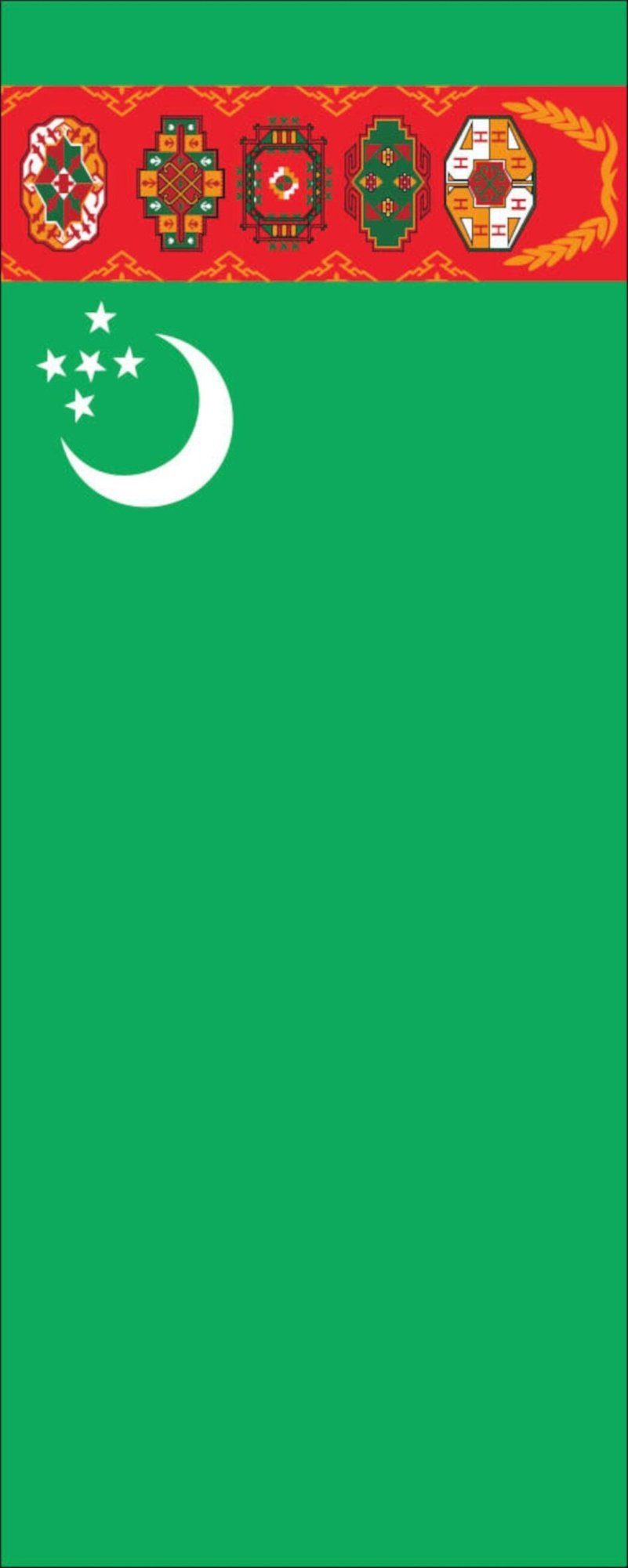 flaggenmeer Flagge g/m² Hochformat Flagge Turkmenistan 110