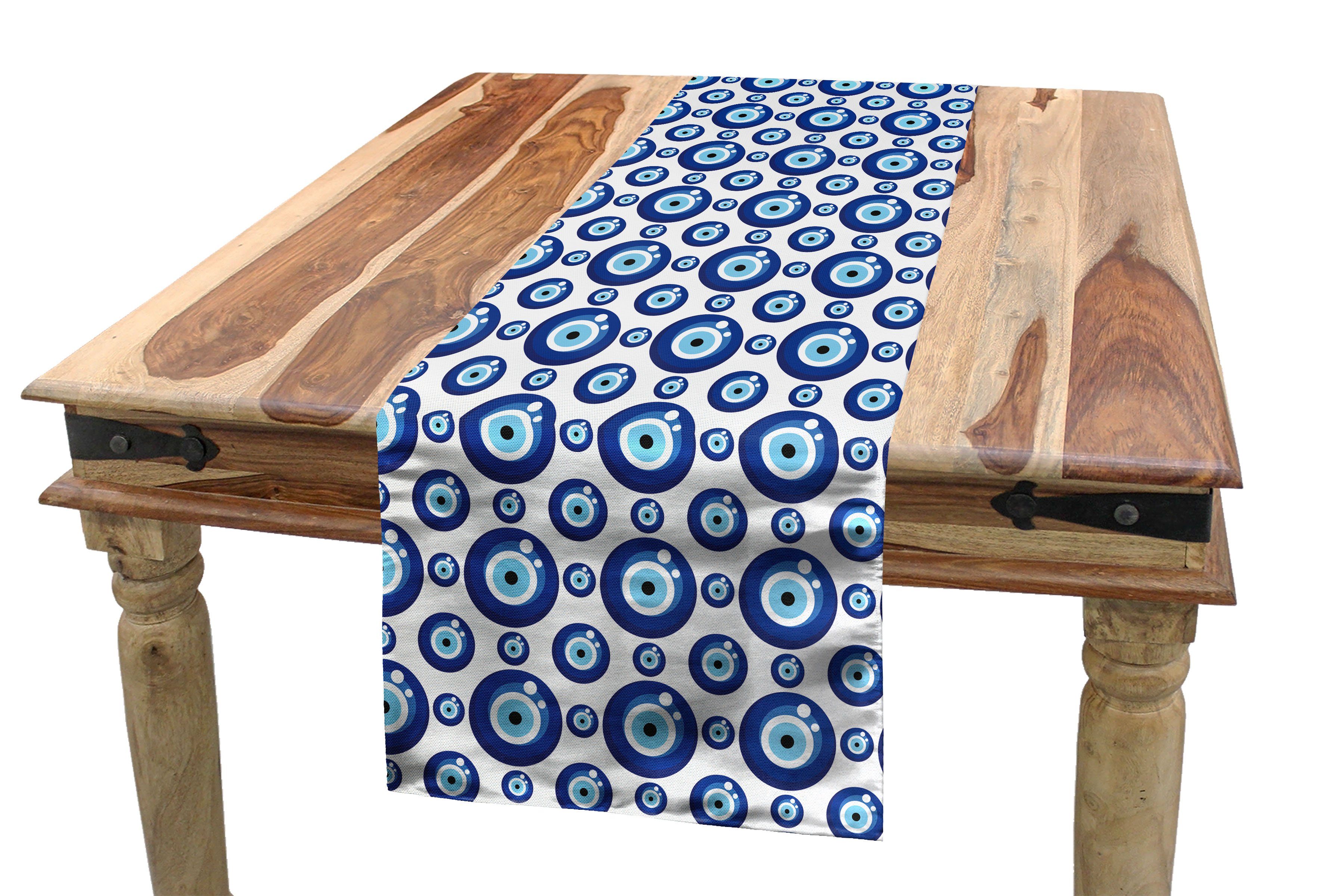 Abakuhaus Tischläufer Esszimmer Küche Rechteckiger Dekorativer Tischläufer, Evil Eye Symmetrisch