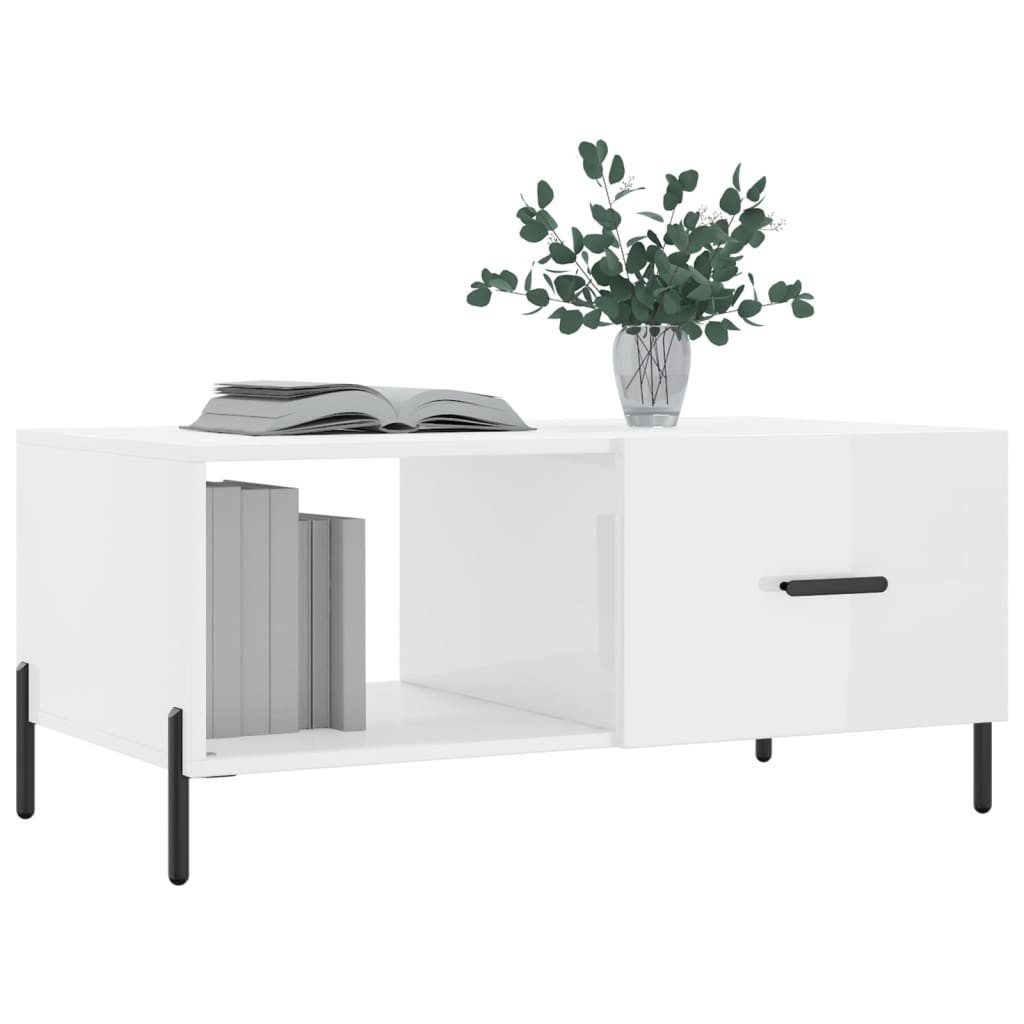 vidaXL Couchtisch Couchtisch Hochglanz-Weiß 90x50x40 cm günstig online kaufen