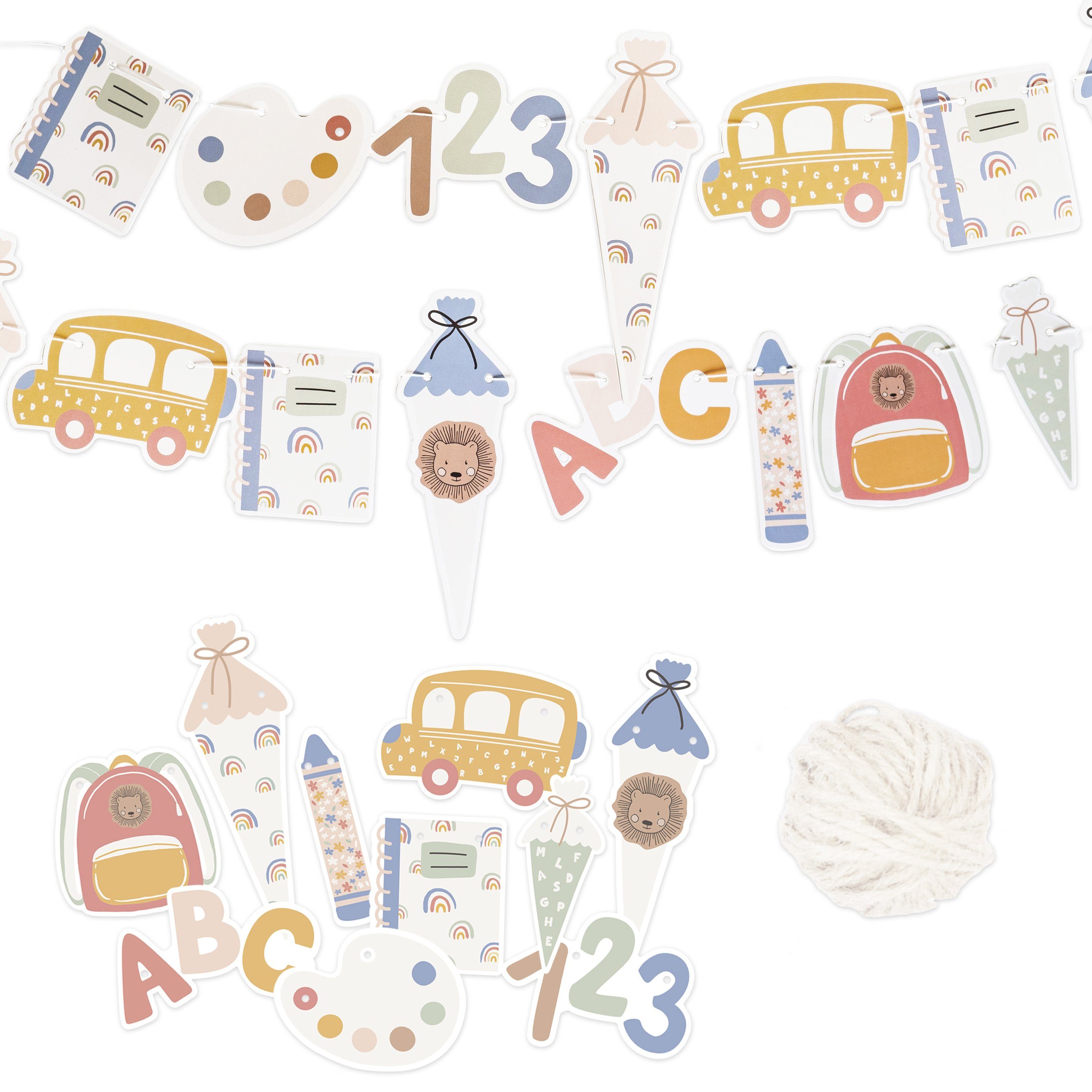 PAPIERDRACHEN Girlande Girlande zur Einschulung - in verschiedenen Designs erhältlich