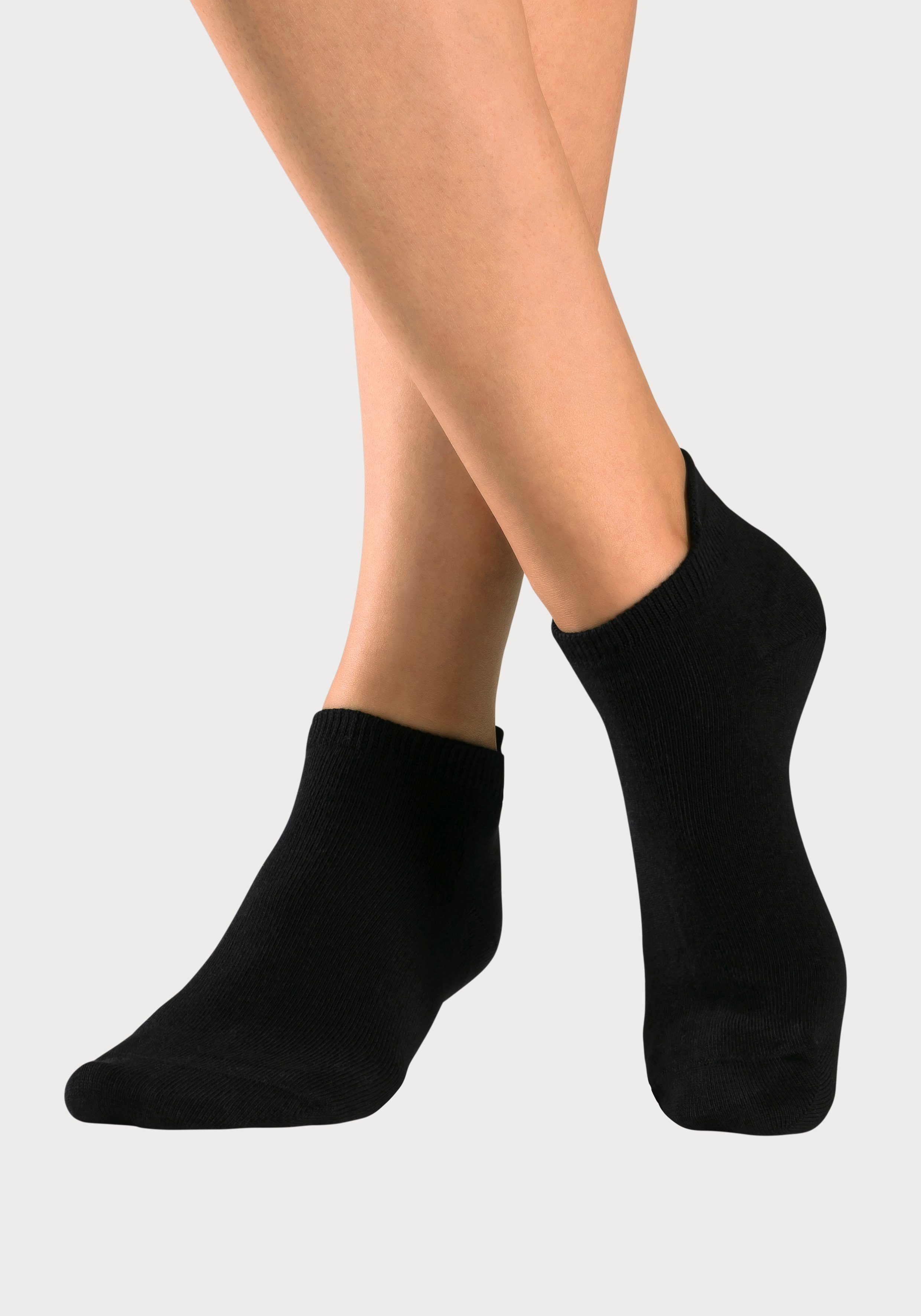 H.I.S Sneakersocken Damen Herren kurze Sportsocken Laufsocken Atmungsaktive Baumwolle (Packung, 8-Paar, Gr. 35-38 bis 43-46) Knöchelsocken mit verlängertem Bündchen hinten