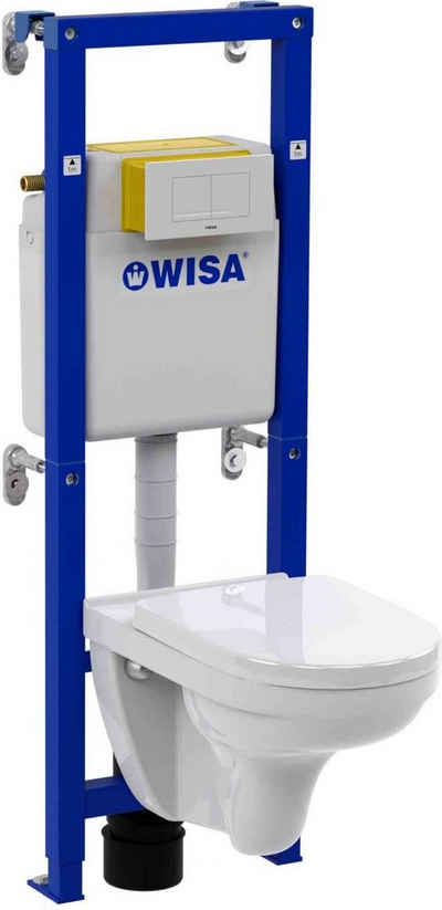 Wisa WC-Komplettset Wisa Vorwandelement Komplett-Set mit V&B Wand-WC