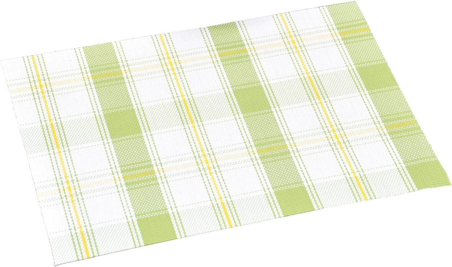 KESPER® Platzset Platzset, Tischset KARO weiß grün 43x29cm Kunststoff, (1-St)