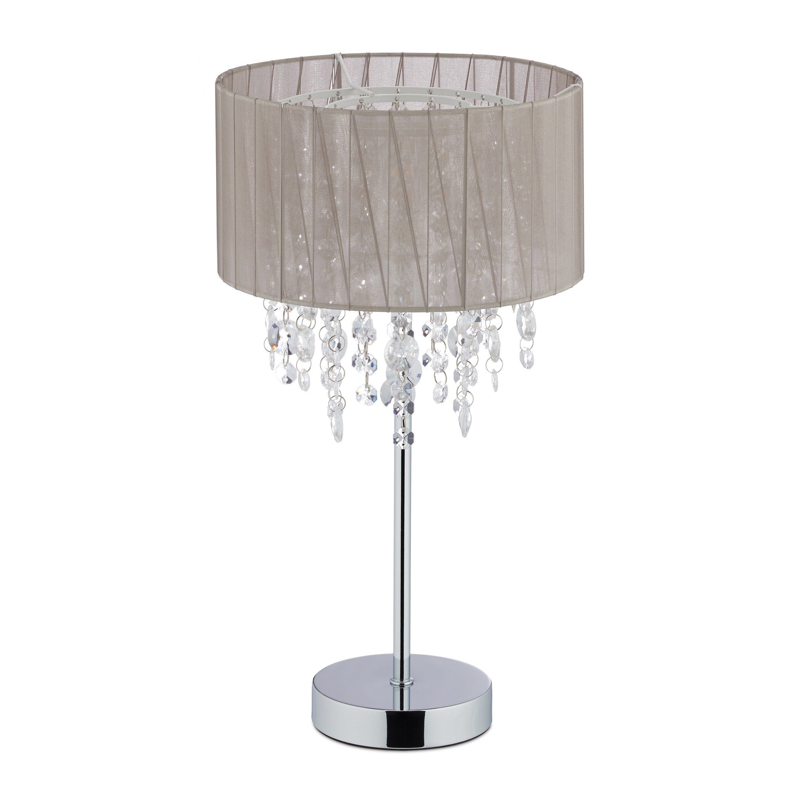 relaxdays Tischleuchte Tischlampe Organza Kristall XL günstig online kaufen