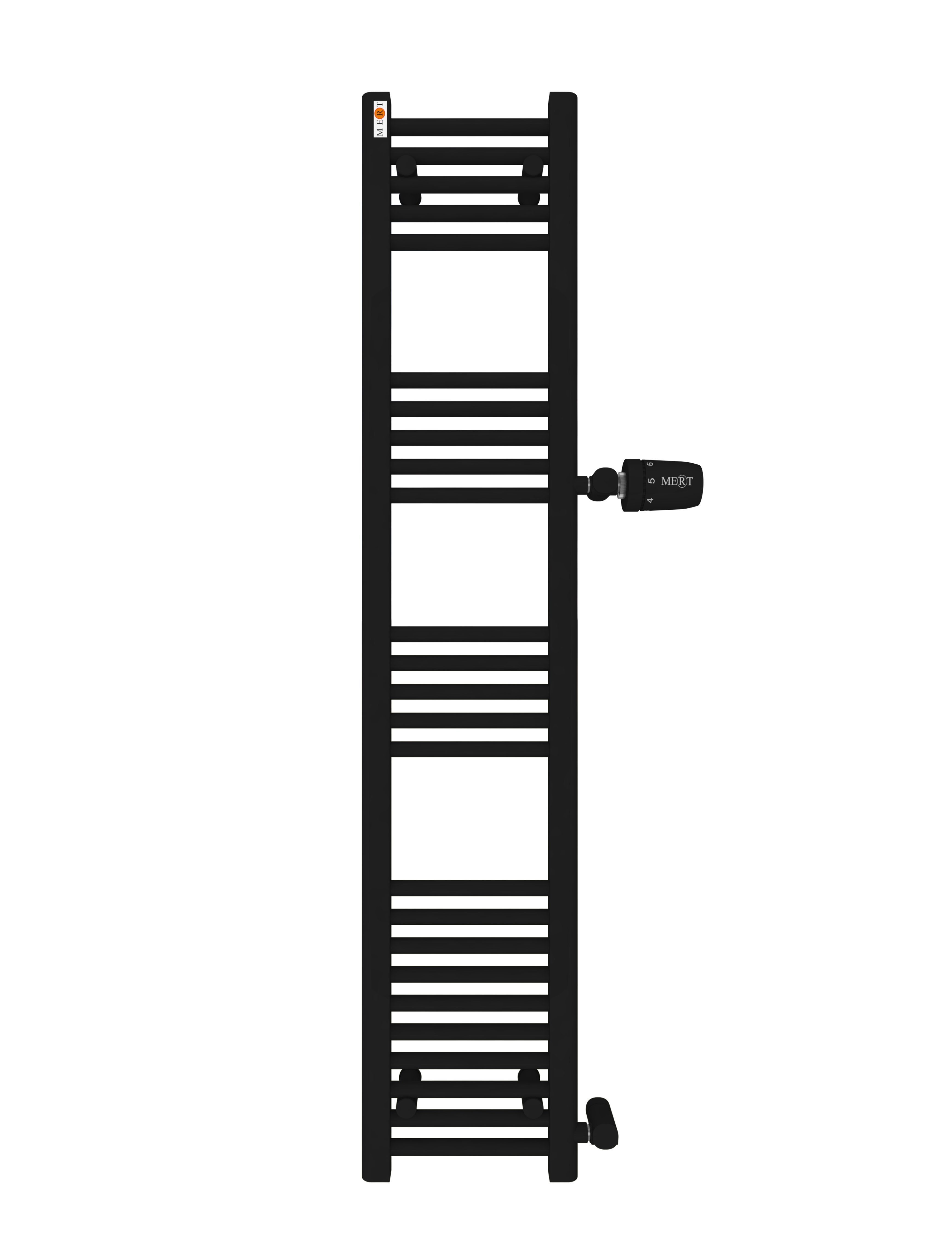 MERT Badheizkörper Handtuchheizkörper Schwarz Seitenanschluss Design Heizkörper
