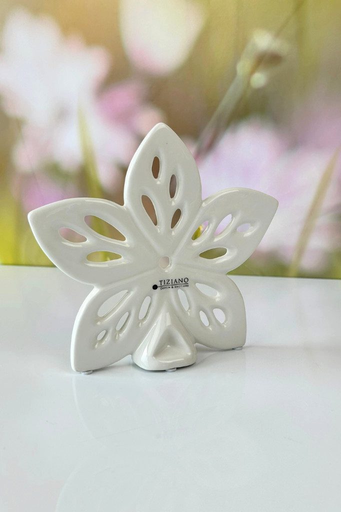 TIZIANO - DESIGN & EMOTIONS Dekofigur Deko Blume Elara creme-weiß – Bild 5 von 5