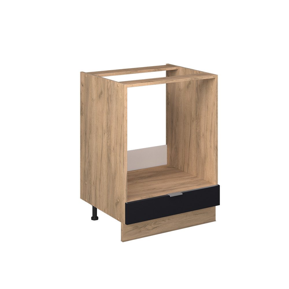 Vicco Herdumbauschrank Fame-Line, Schwarz gestreift/Goldkraft Eiche, 60 cm ohne Arbeitsplatte (1-St)