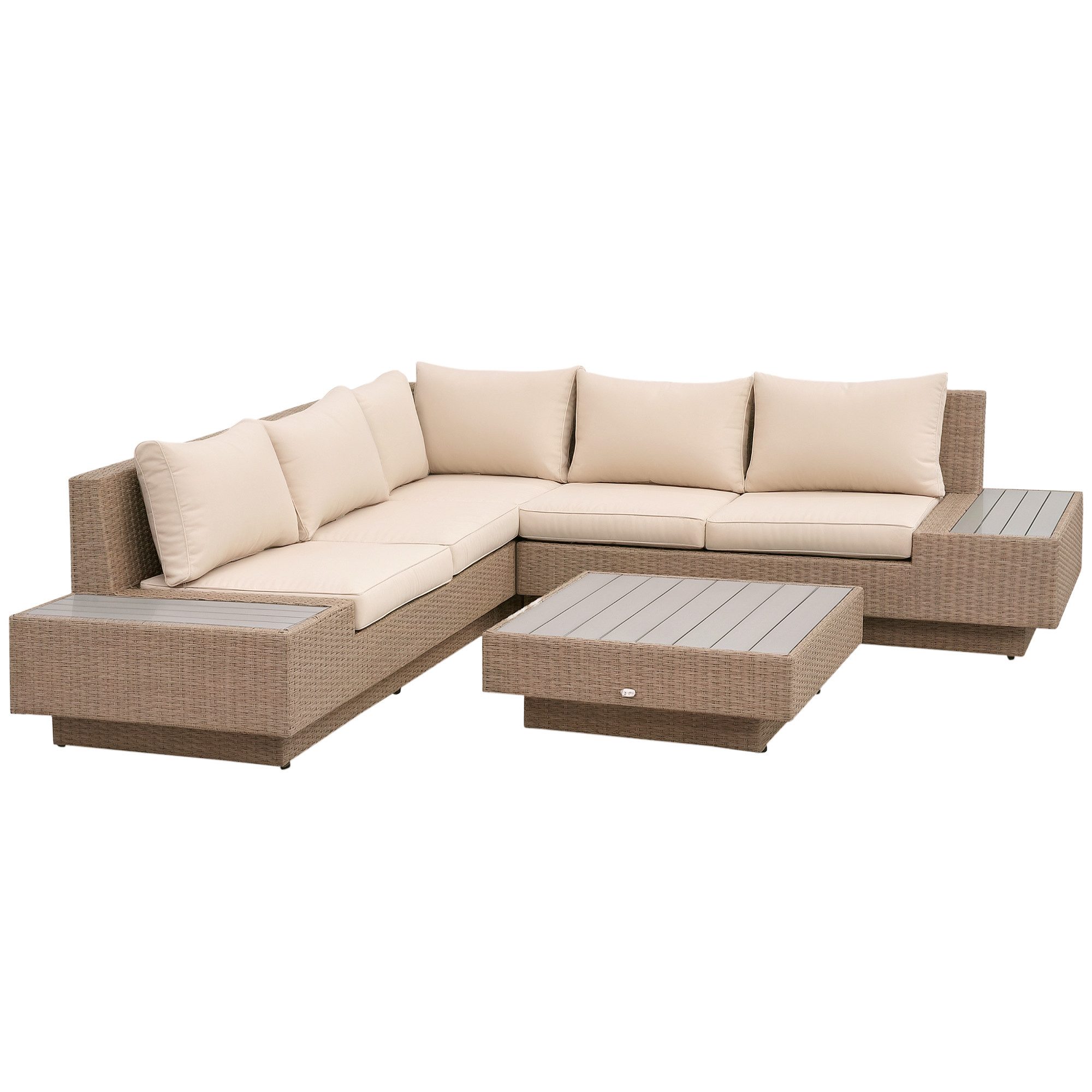Outsunny Sitzgruppe 4-tlg. Luxus Polyrattan Gartengarnitur, (Gartenmöbel, 4 günstig online kaufen