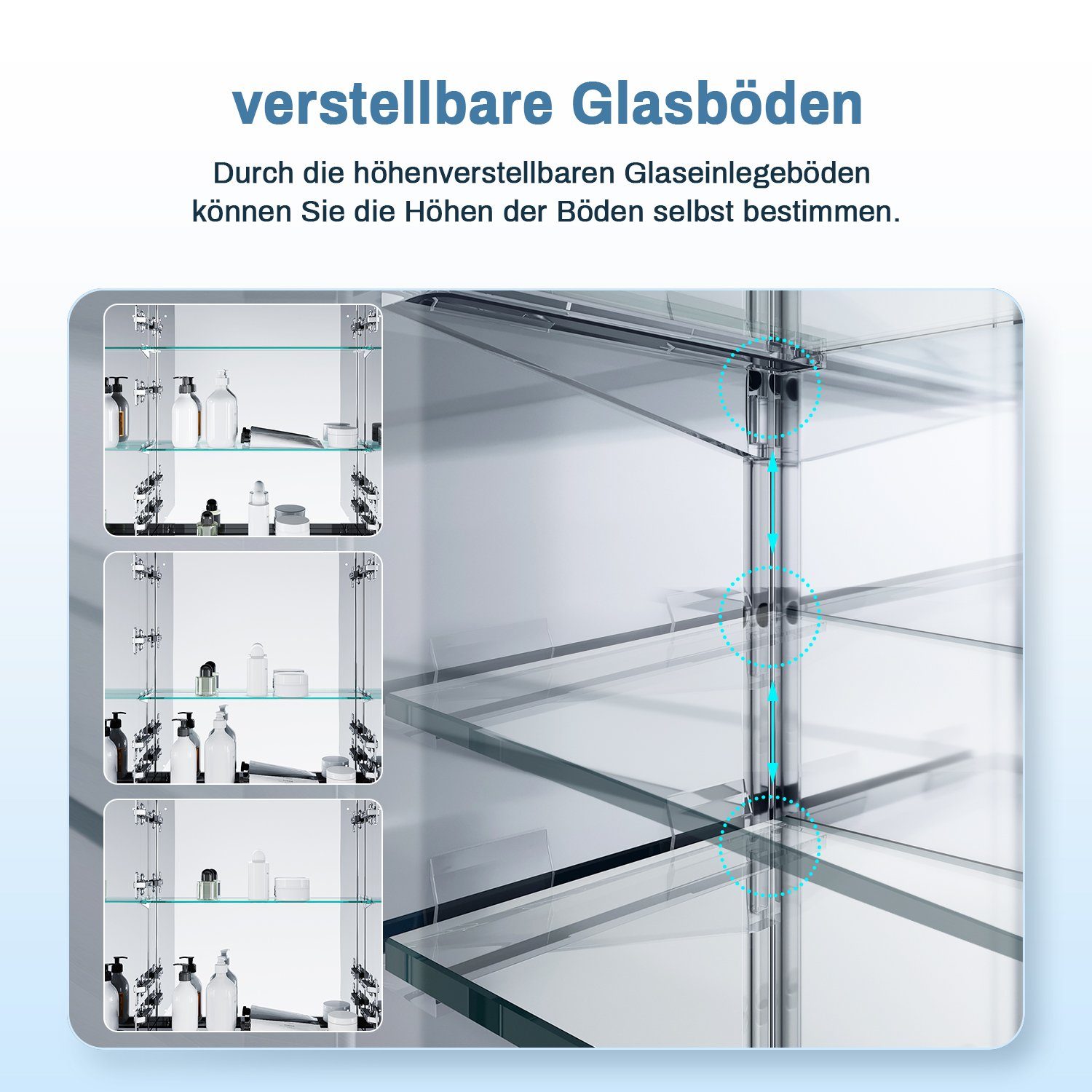 SONNI Spiegelschrank Badezimmerspiegelschrank mit beleuchtung 50 x 70 cm Schiebetür Wandregal Hängeschrank Wandboard Schrank Regal Vitrine Badschrank. Reduzierter Preis € 179,99. Unverbindliche Preisempfehlung € 335,99
