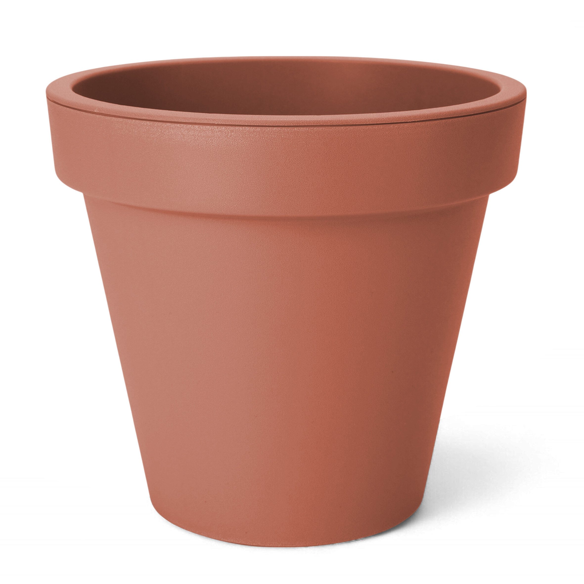 Spetebo Pflanzkübel Kunststoff Pflanzkübel rund L Ø 48 cm terracotta (Stück, 1 St., Blumentopf), klassischer runder Pflanzkübel für den Garten