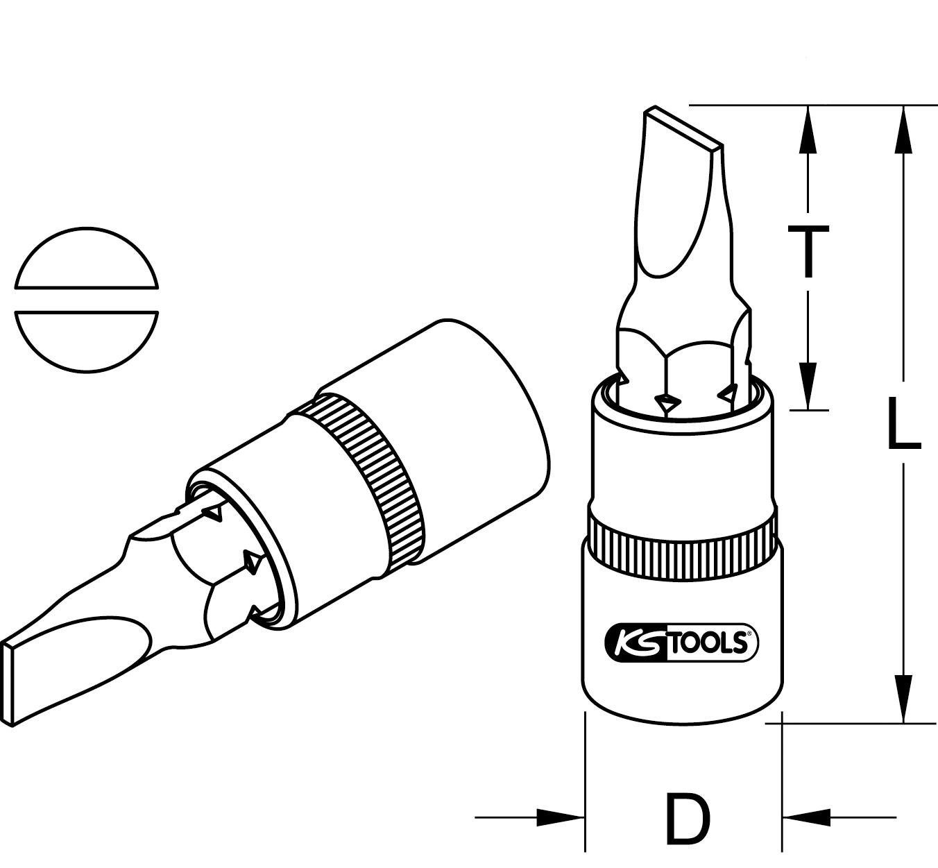 Thumbnail - KS Tools Bohrer- und Bitset 3/8" Bit-Stecknuss Schlitz, 10mm