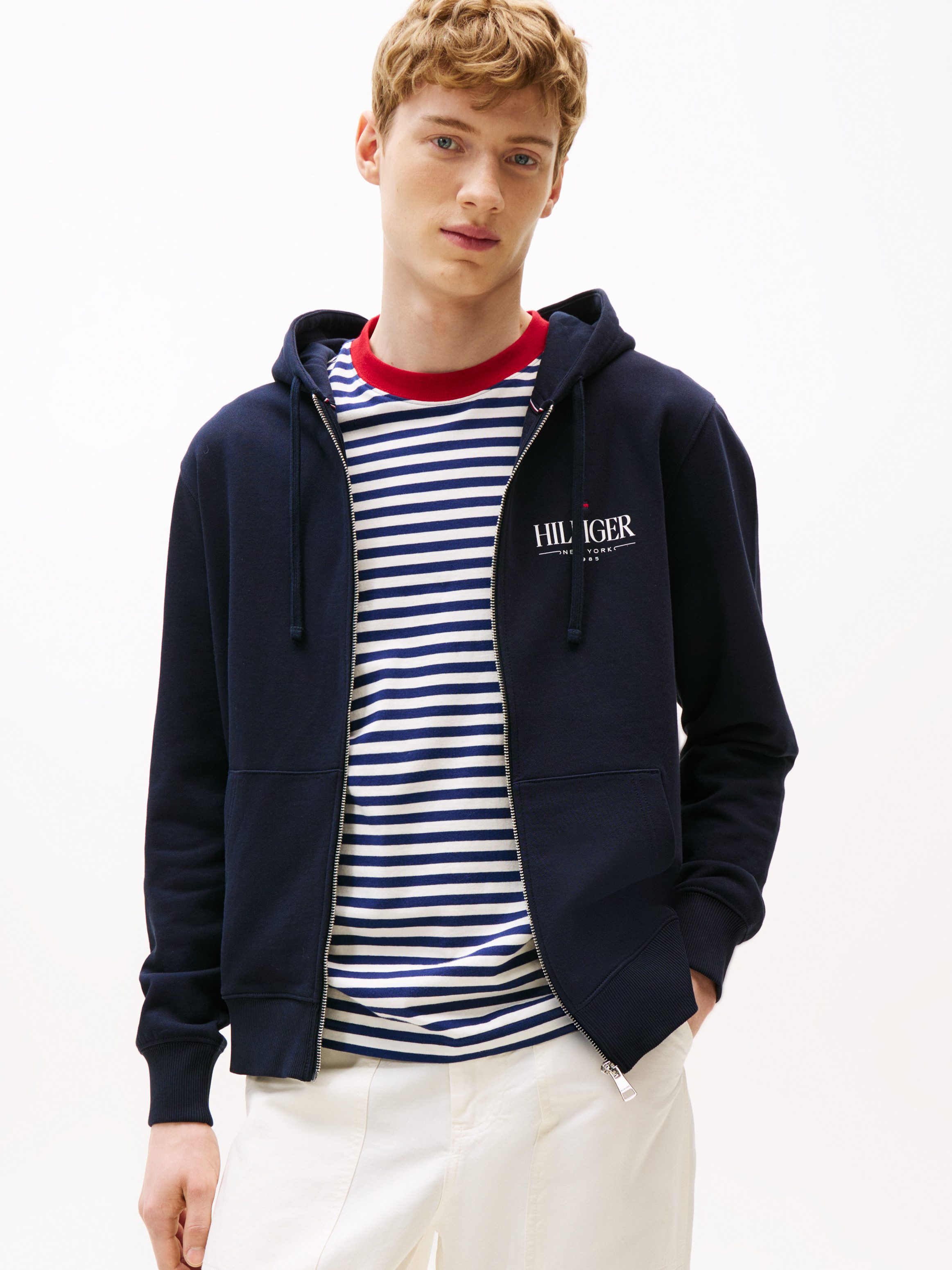Tommy Hilfiger Kapuzensweatjacke HILFIGER STACKED HOODED ZIP TH günstig online kaufen