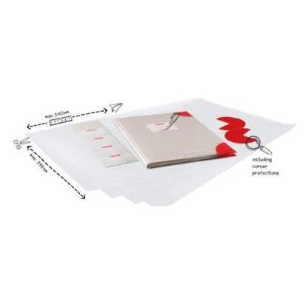 Herlitz Schulheft HERLITZ Buchschoner easy.cover, 5 Stück, transparent, Universell passend für alle Buchformate bis A2+