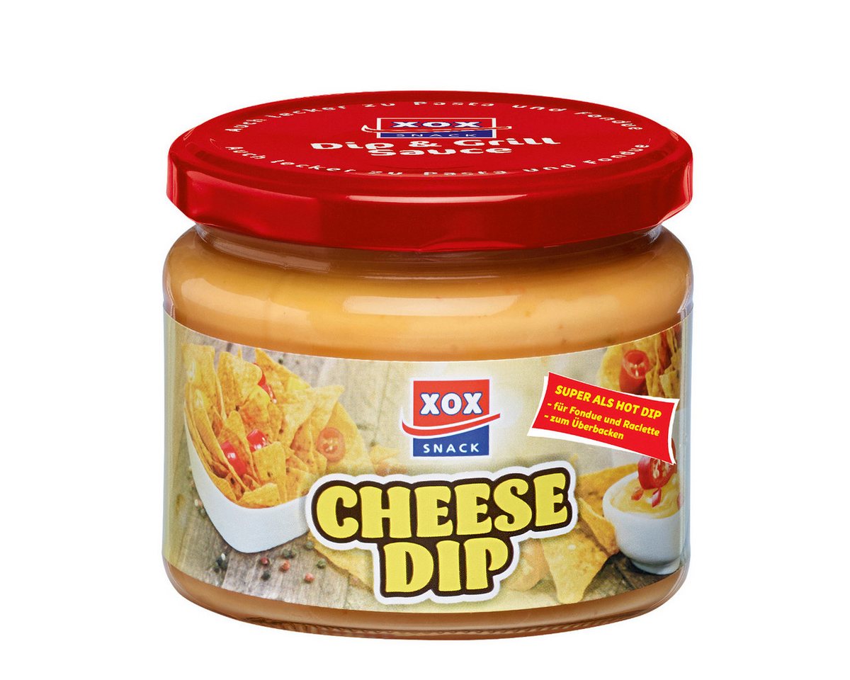 XOX Knabberei, XOX Cheese Dip mild würziger Käse Dip aus cremigem Schmelzkäse 290ml