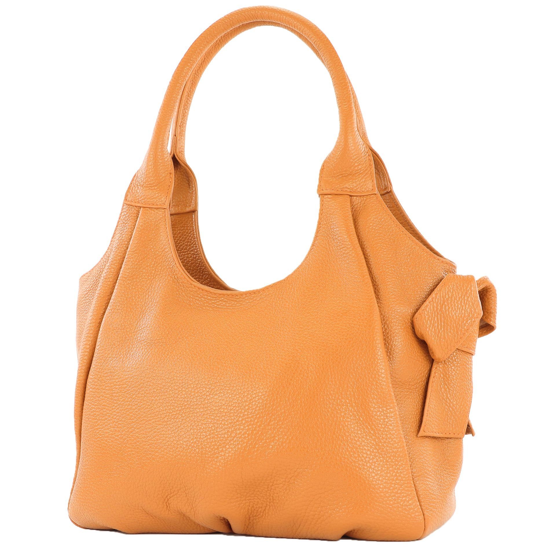 Toller Versandpreis! modamoda de IT28, in Echtleder Schultertasche Handmade Italy Cognac/Leder