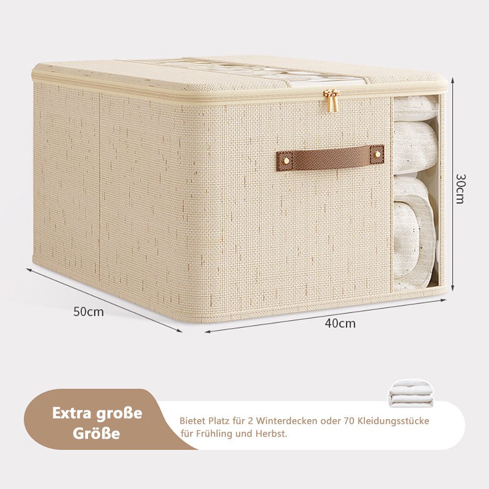 Agger Aufbewahrungsbox Aufbewahrungstasche mit Deckel, Groß Kleideraufbewahrung, Umzugskartons, Faltbare Aufbewahrung Boxen für Decken Kleidung – Bild 4 von 5