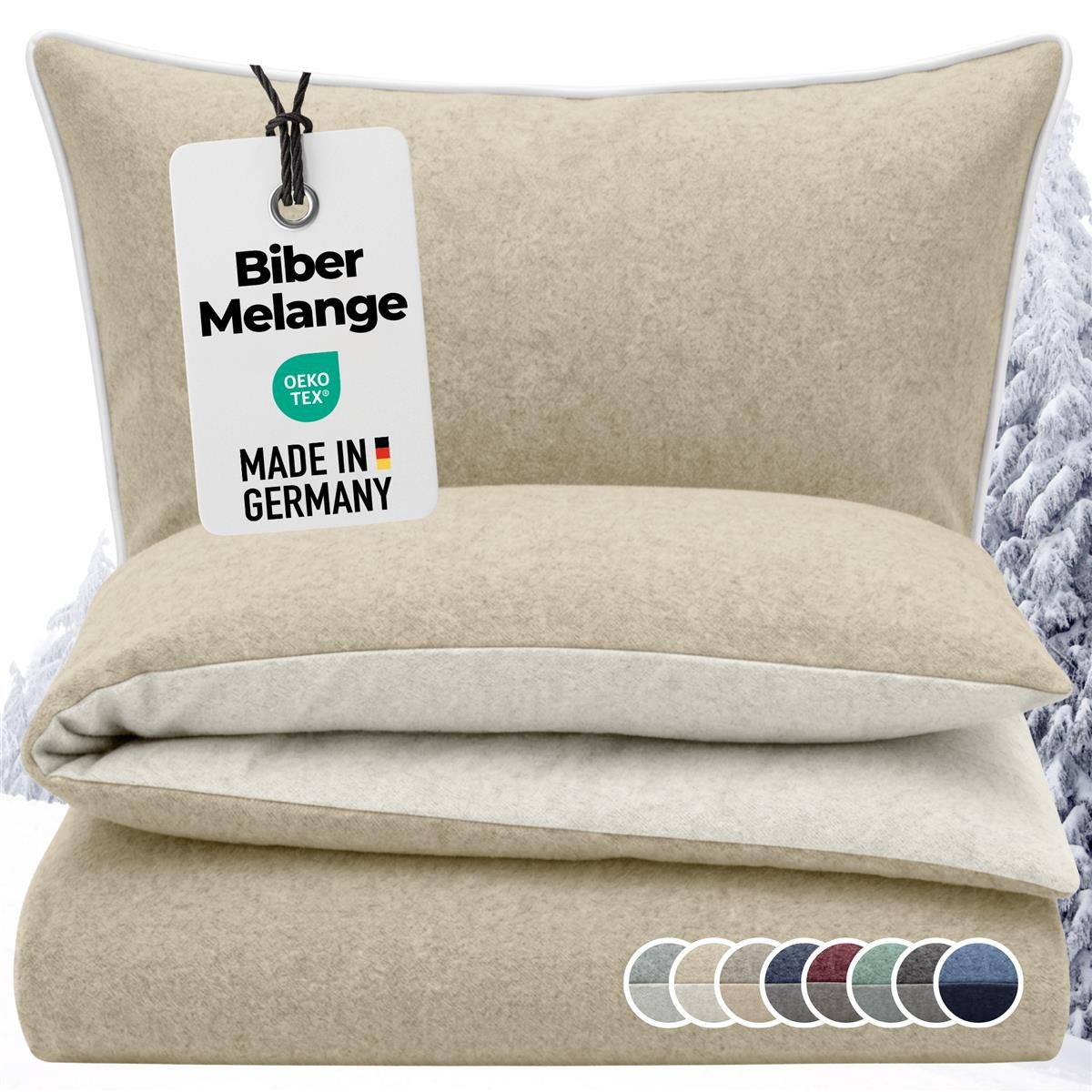 Carpe Sonno Wendebettwäsche Biber Bettwäsche Winter Flanell Baumwolle 135x200 / 155x220 / 200x200, Biber, 2 teilig, MADE IN GERMANY Feinbiber Kuschelbettwäsche warm & weich - 155 x 220