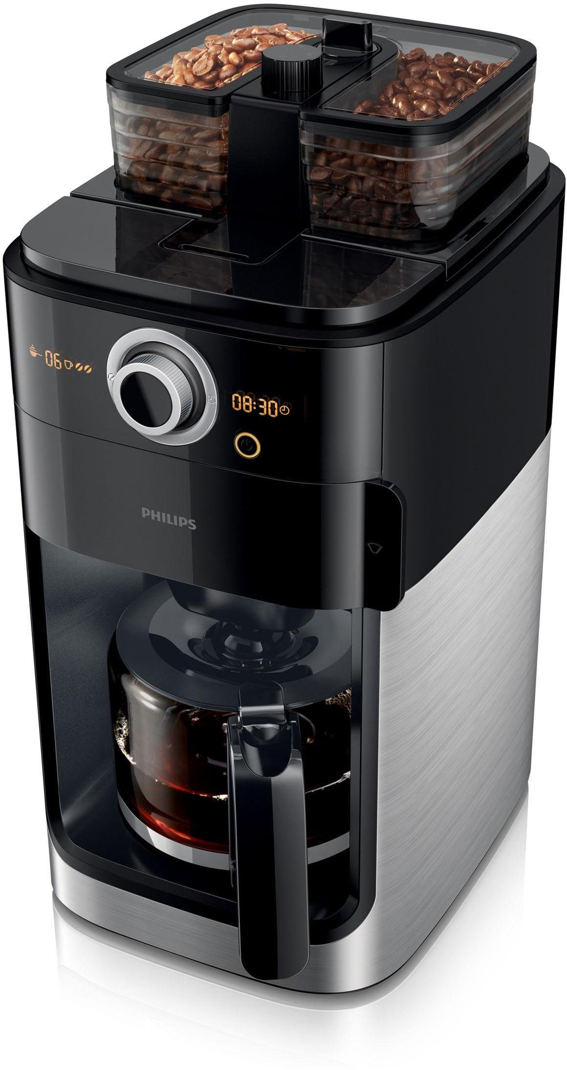 Philips Kaffeemaschine mit Mahlwerk Grind & Brew HD7769/00, doppeltes  Bohnenfach, edelstahl/schwarz online kaufen | OTTO