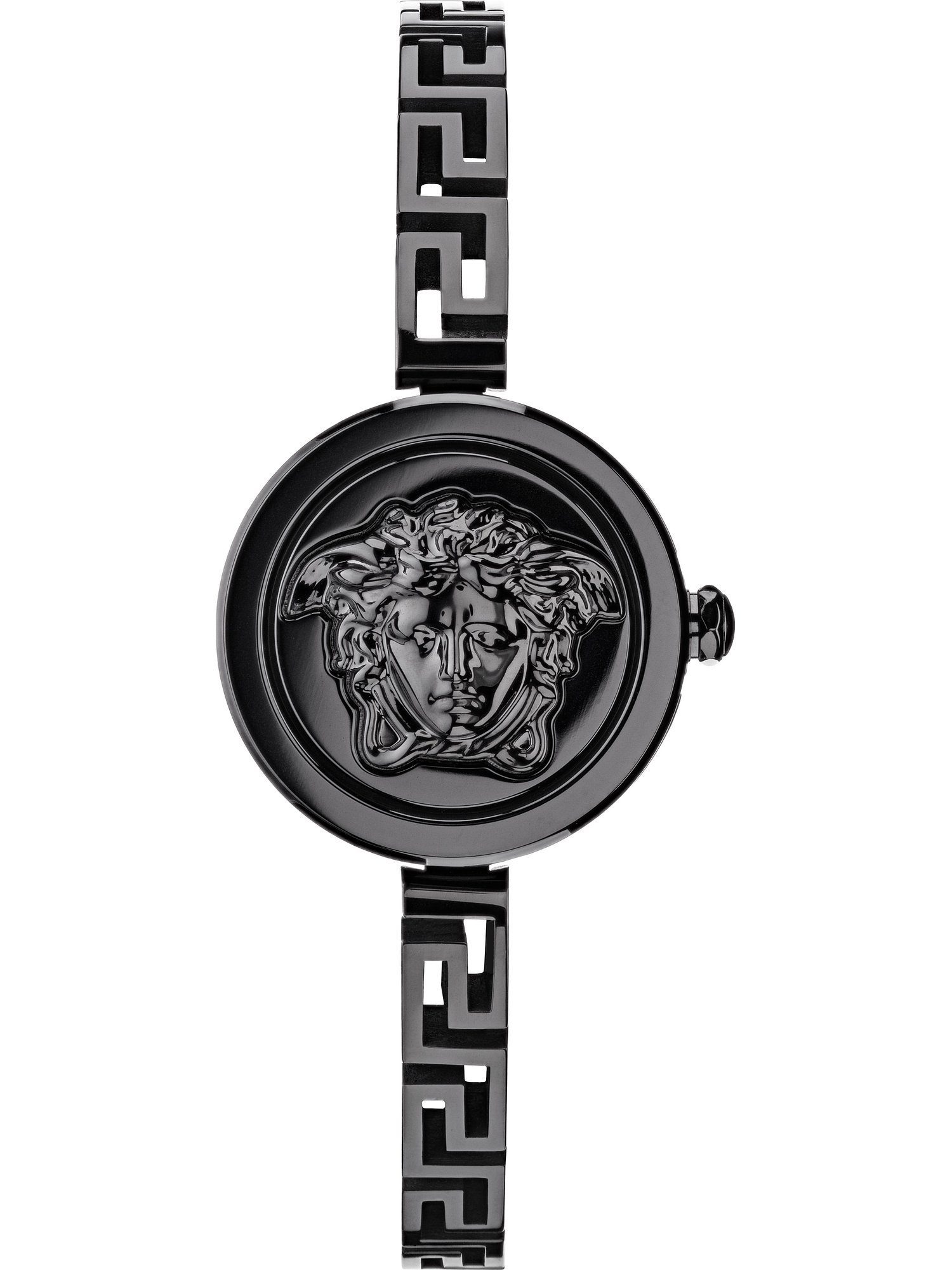 Versace Quarzuhr Versace Damen-Uhren Analog Quarz, Klassikuhr schwarz