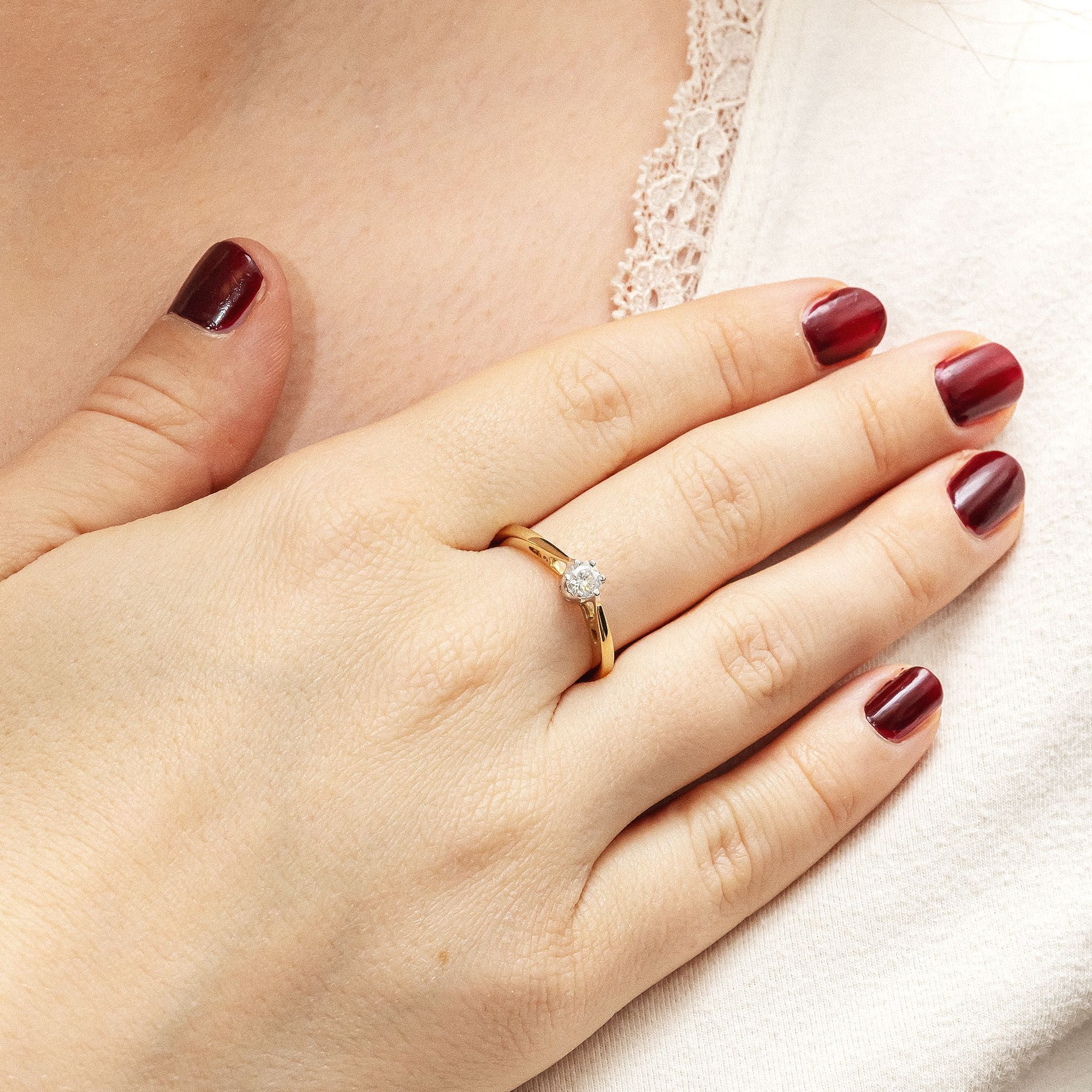 Diamonds by Ellen K. Fingerring Gold 585 zweifarbig mit Diamant 0,25ct.