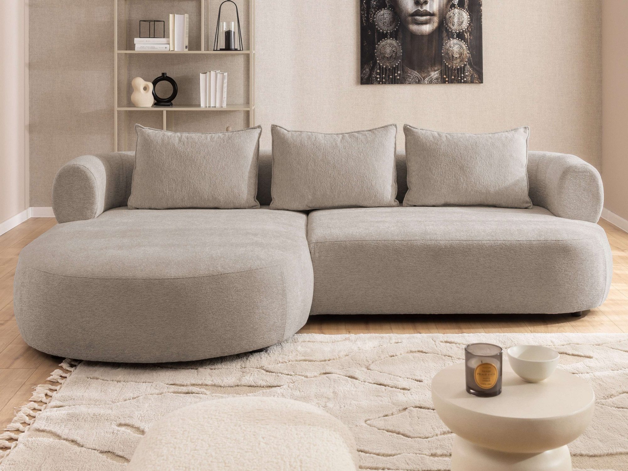 Home affaire Ecksofa LUSSAC L-Form Design-Sofa mit Zierkissen, Maße B/T/H: günstig online kaufen