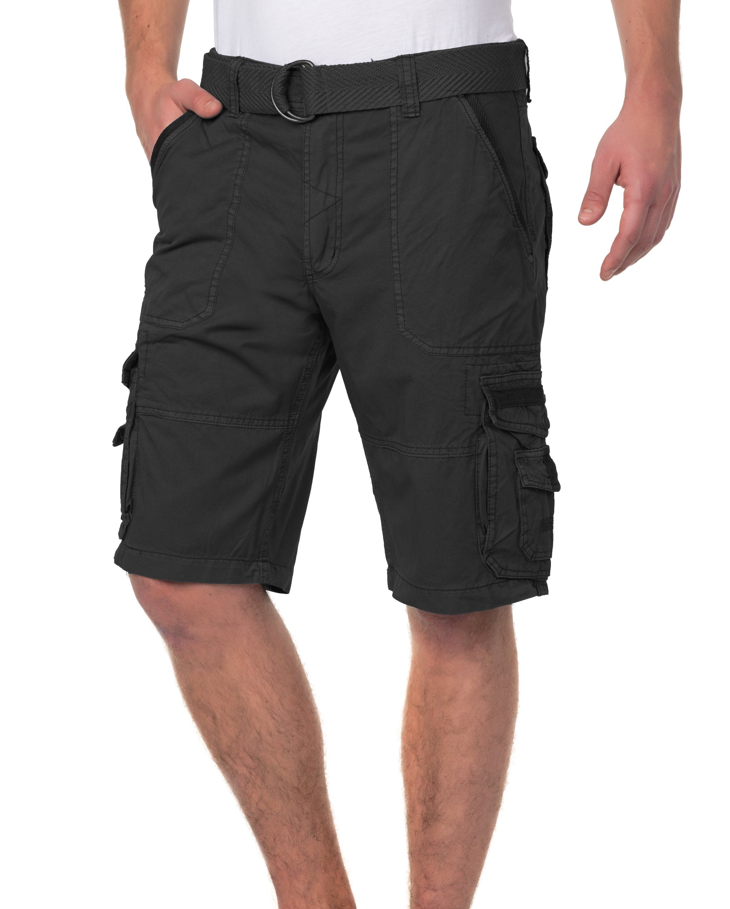 Geographical Norway Cargoshorts Parachute Herren Cargo Shorts Bermuda Kurze Hose Schwarz