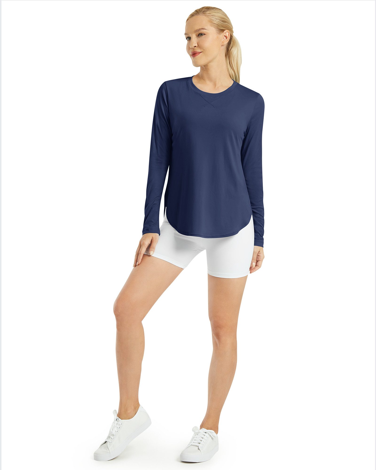 G4Free Langarmshirt Damen Langarmshirt UPF 50+ Atmungsaktiv Trainingsshirt UPF 50+ UV-Schutz,Schnelltrocknend,Atmungsaktiv, Hohe Seitenschlitze