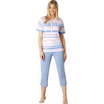 Hajo Pyjama Damen-Schlafanzug Single-Jersey Streifen