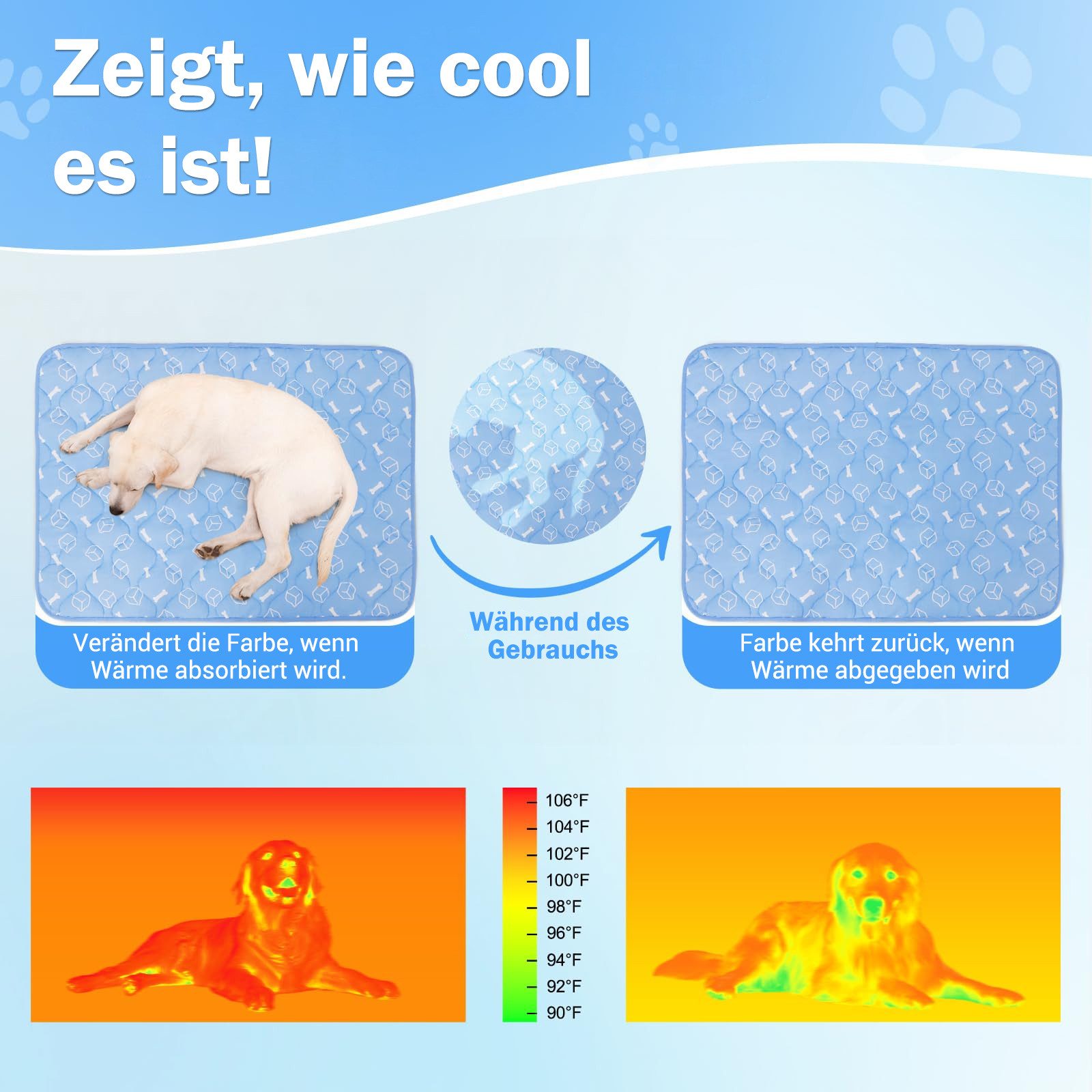 Rywell Hundematte M/L/XL Sommer Kühlmatte für günstig online kaufen