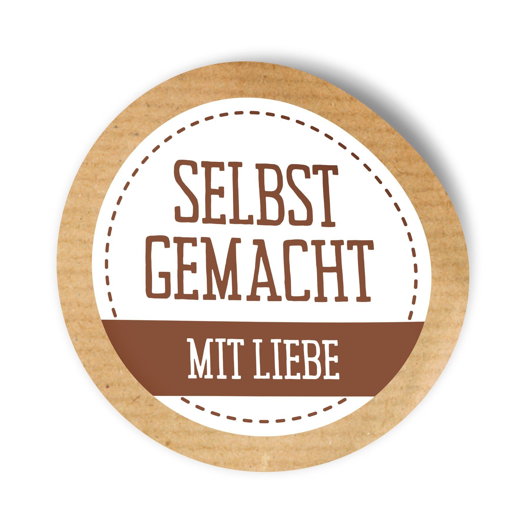 itenga Aufkleber itenga 50 x Etikett rund 4cm selbstgemacht mit Liebe Sticker