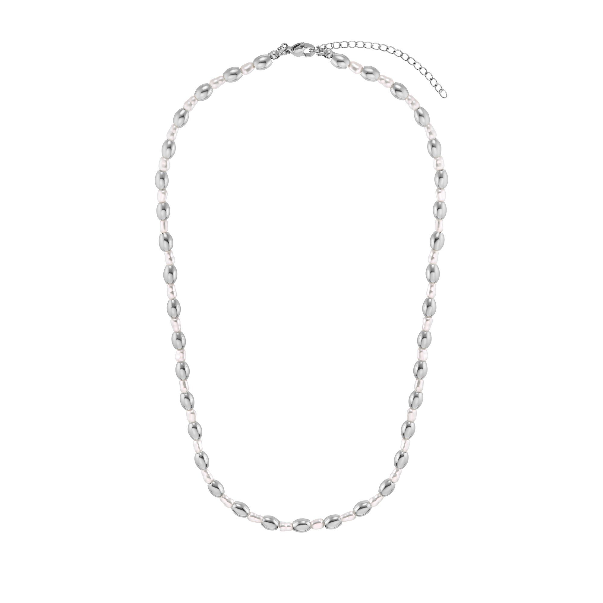 Heideman Collier Maya (inkl. Geschenkverpackung), mit Perlen silberfarben poliert ausgefallenen Halskette
