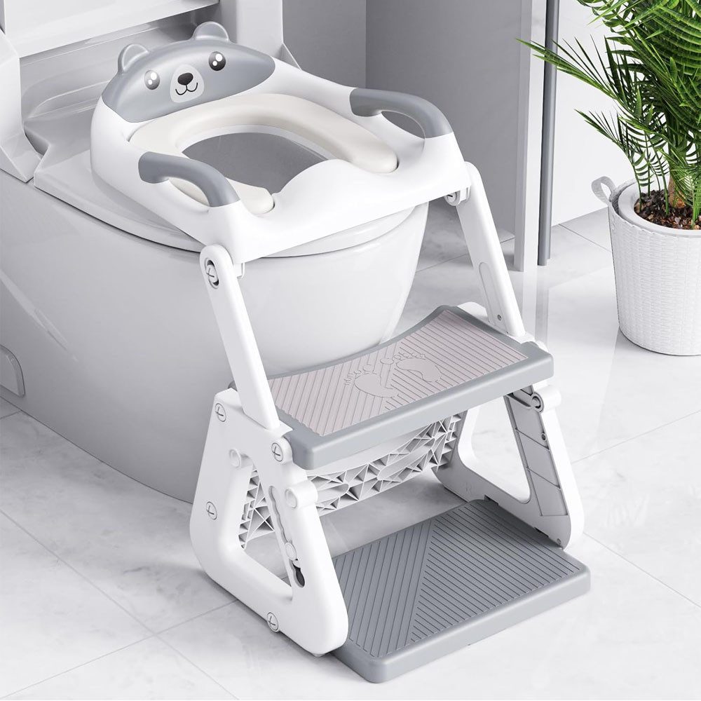 AFKSMILE Toilettentrainer Toilettensitz Kinder mit Treppe, Kindertoilette für Jungen und Mädchen
