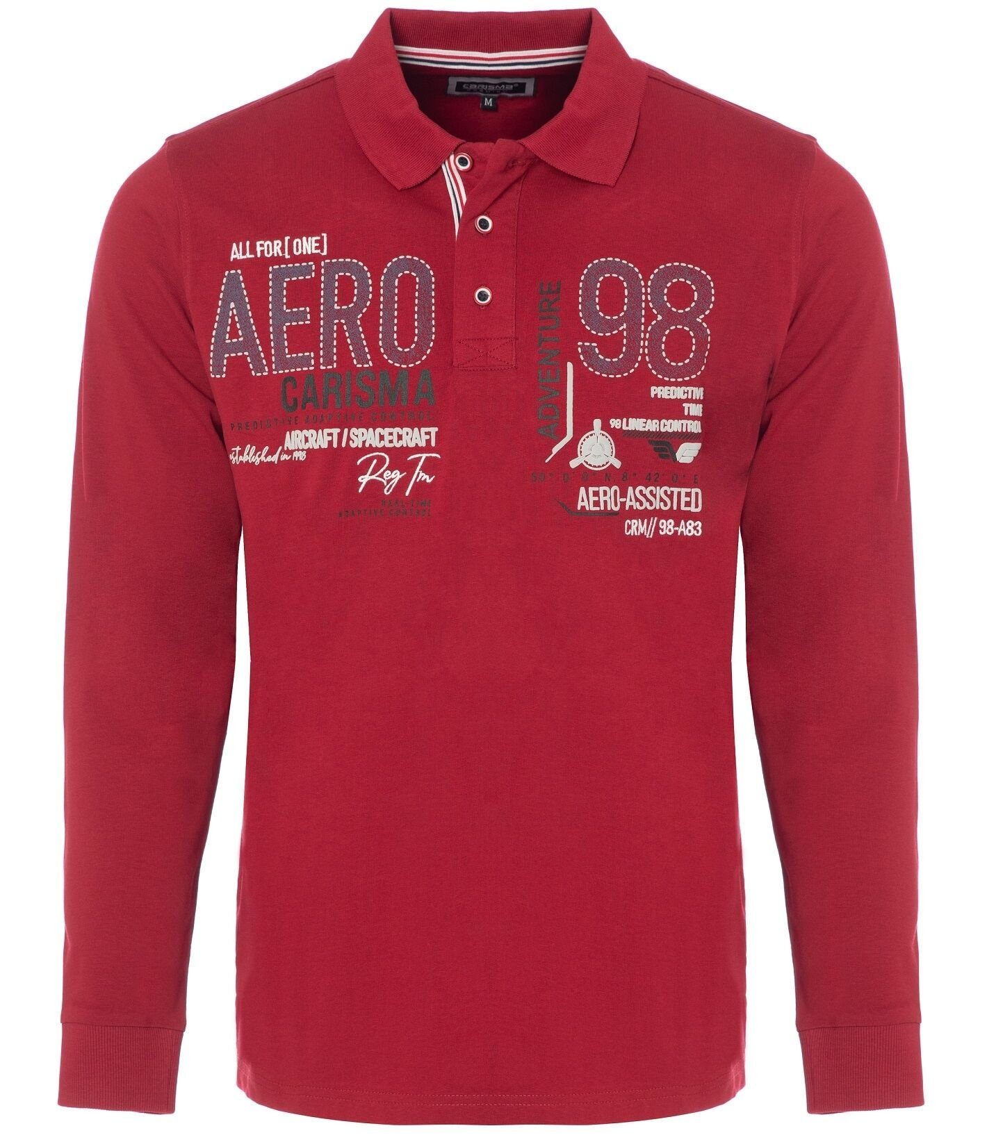 Poloshirt CARISMA Red Langarmpolo Premium