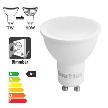 ENUOTEK LED-Leuchtmittel 7W GU10 LED Schienensystem Lampen Strahler Leuchtmittel Dimmbar 120°, GU10, 6 St., Kaltweiß 5000K, nur Kompatibel mit Phasenabschnittdimmer