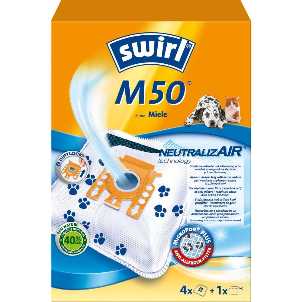 Swirl Staubsaugerbeutel M50 NeutralizAir - Staubsaugerbeutel - weiß,  passend für MIELE