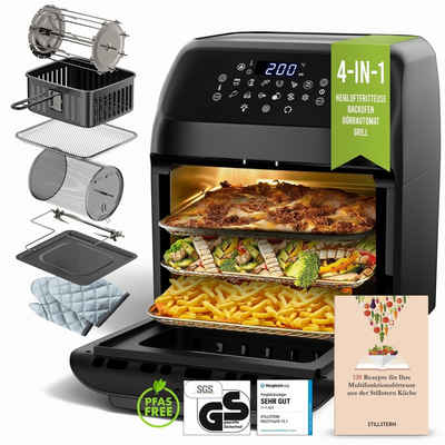 Stillstern Heißluftfritteuse MULTI-FryHD Touch 10.1, 4-in-1 (Frittieren, Backen, Dörren & Grillen), 1800 W, 12L mit 12 Kochprogramme, Vorheizen & Warmhalten