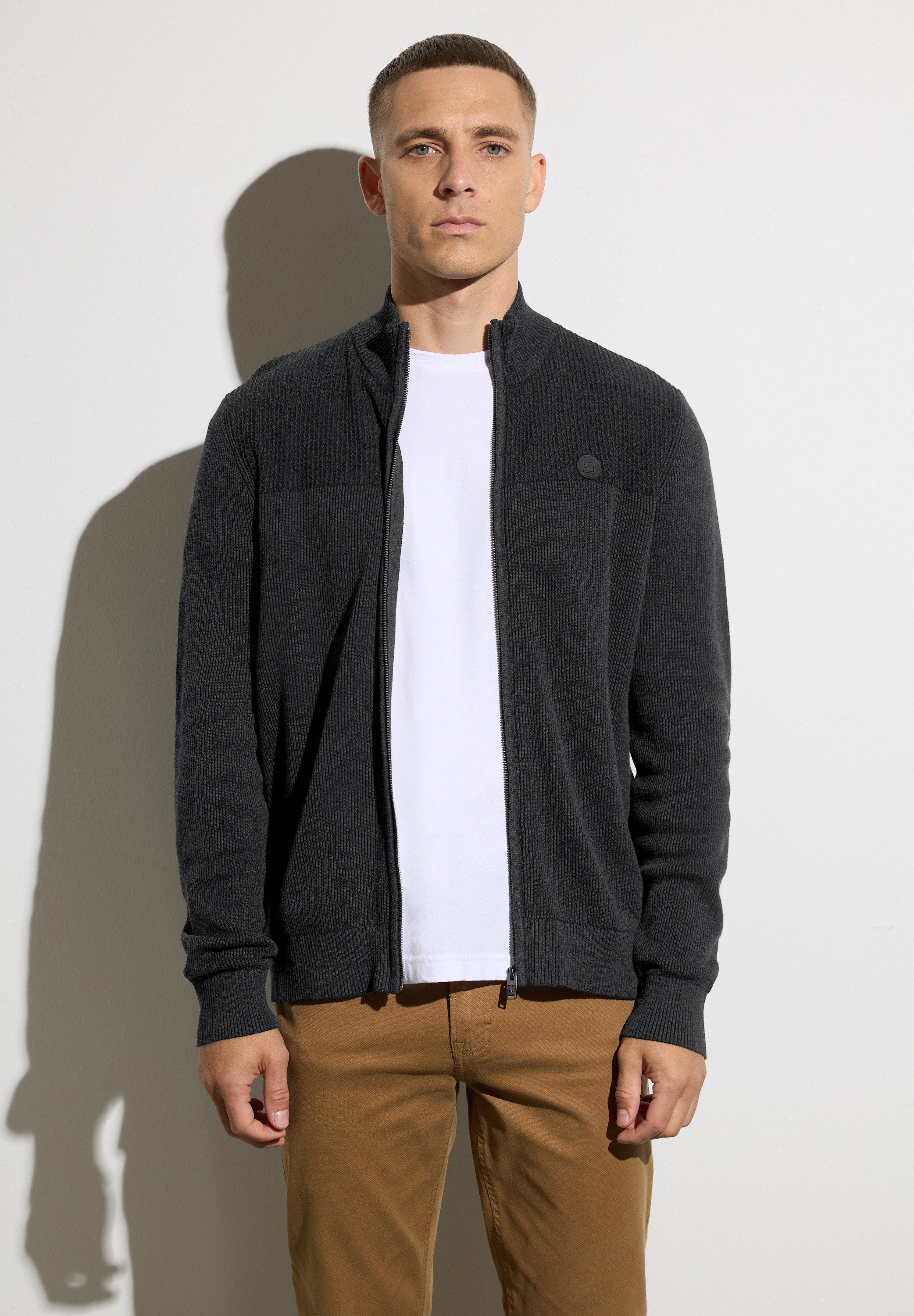 STREET ONE MEN Strickjacke aus reiner günstig online kaufen