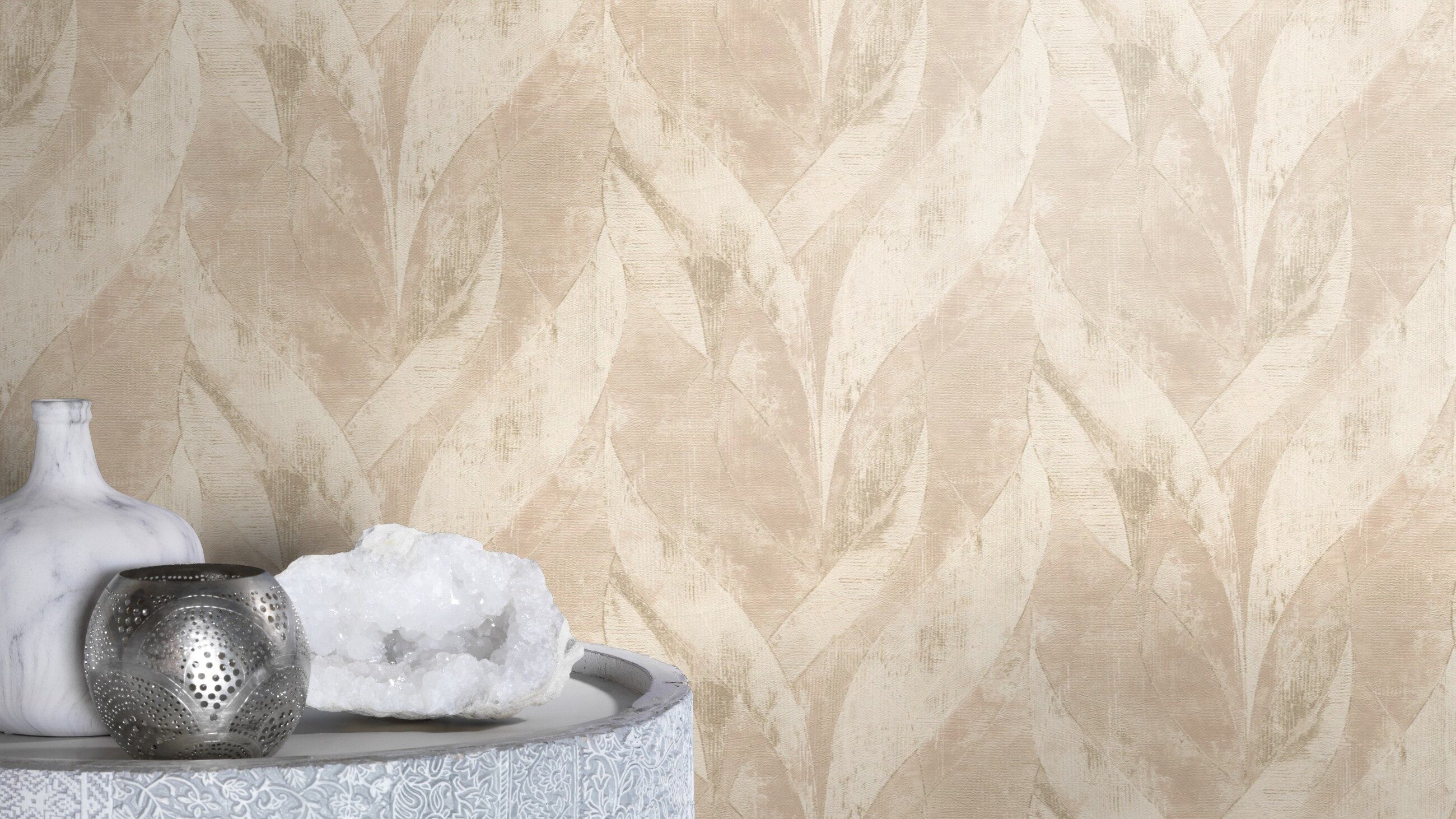 Rasch Vliestapete Industrial-Optik - Vinyltapete Beige, Industrial-Optik, Glanzeffekt, Textiloptik, (1 Rolle, 1 St., 10,05 m x 0,53 m), gute Lichtbeständigkeit, feucht abwischbar, restlos abziehbar