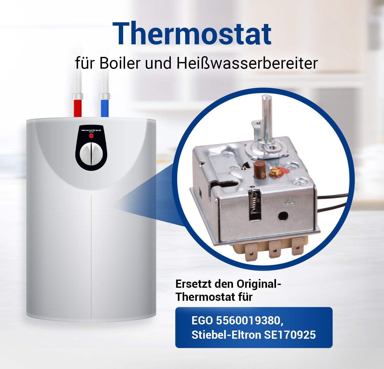 VIOKS Thermodetektor Thermostat Ersatz für EGO 55.60019.380 Stiebel-Eltron 170925 Regler