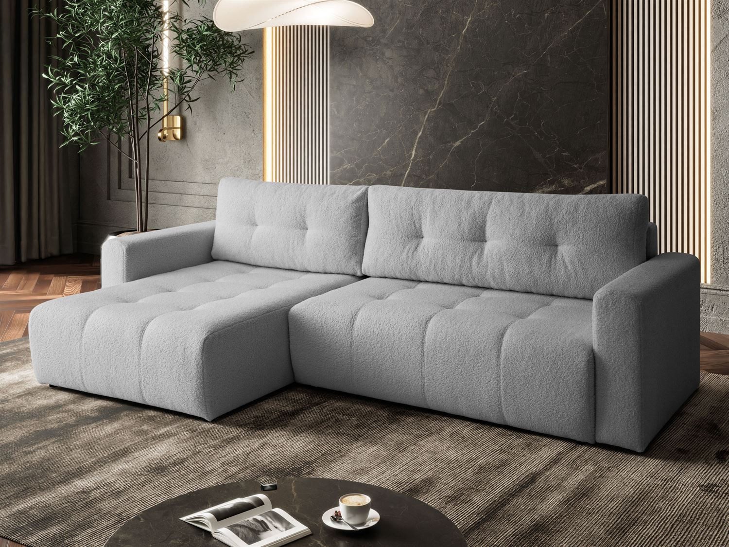 Lookway Ecksofa ASTON L-Form Couch, mit Bettkasten und Schlaffunktion