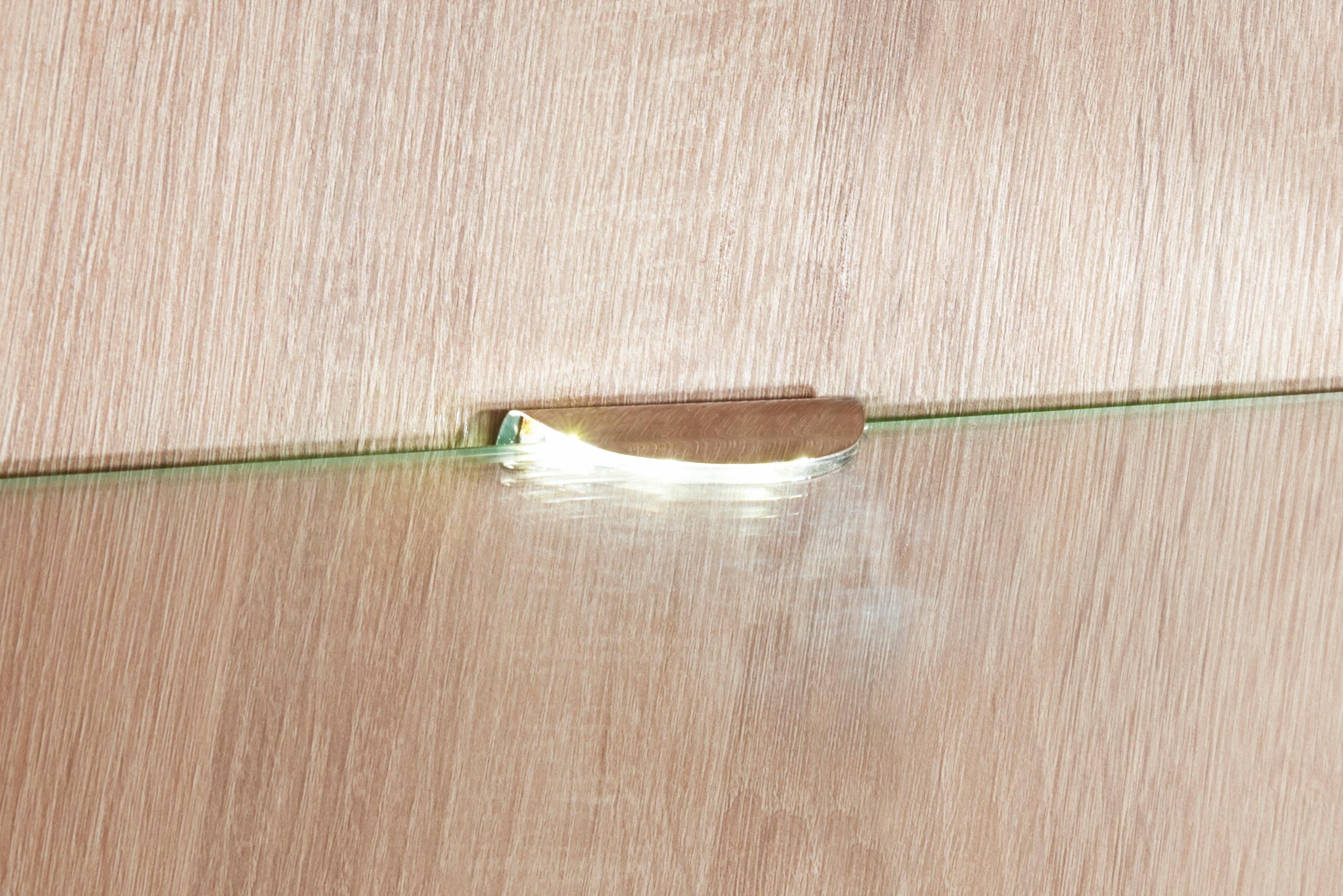 PRO eiche aus aus Line Glas, Ablageboden Holz, mit Rollen, mit sonoma rechteckig Couchtisch,