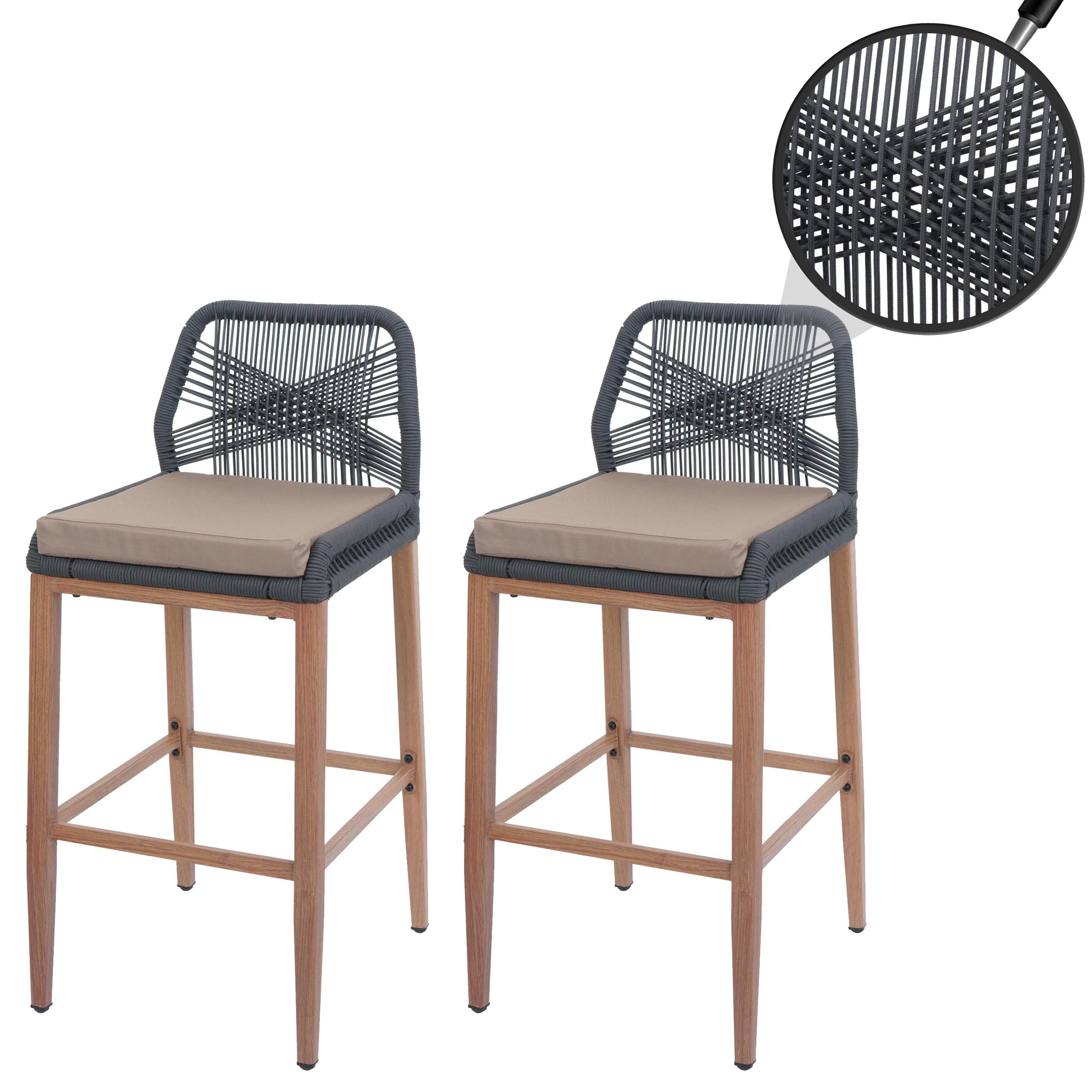 MCW Barhocker MCW-O21 (2 St), Mit Fußstütze, Inklusive Sitzkissen, Verstellbare Fußbodenschoner