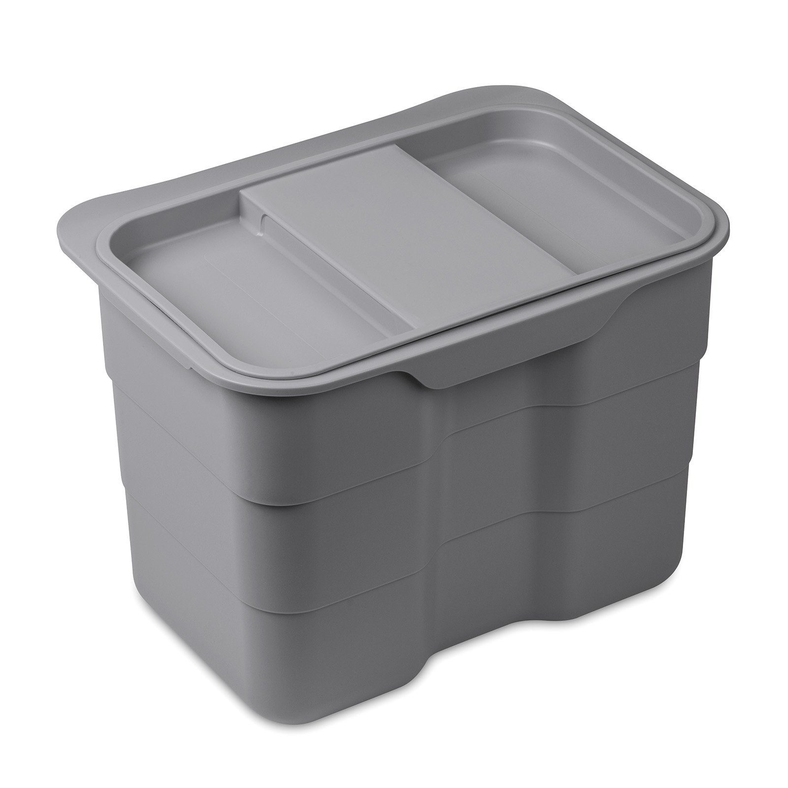 SO-TECH® Mülltrennsystem essensa biobin mit Deckel 4,2 L Multifunktionsbehälter, Biomülleimer grau