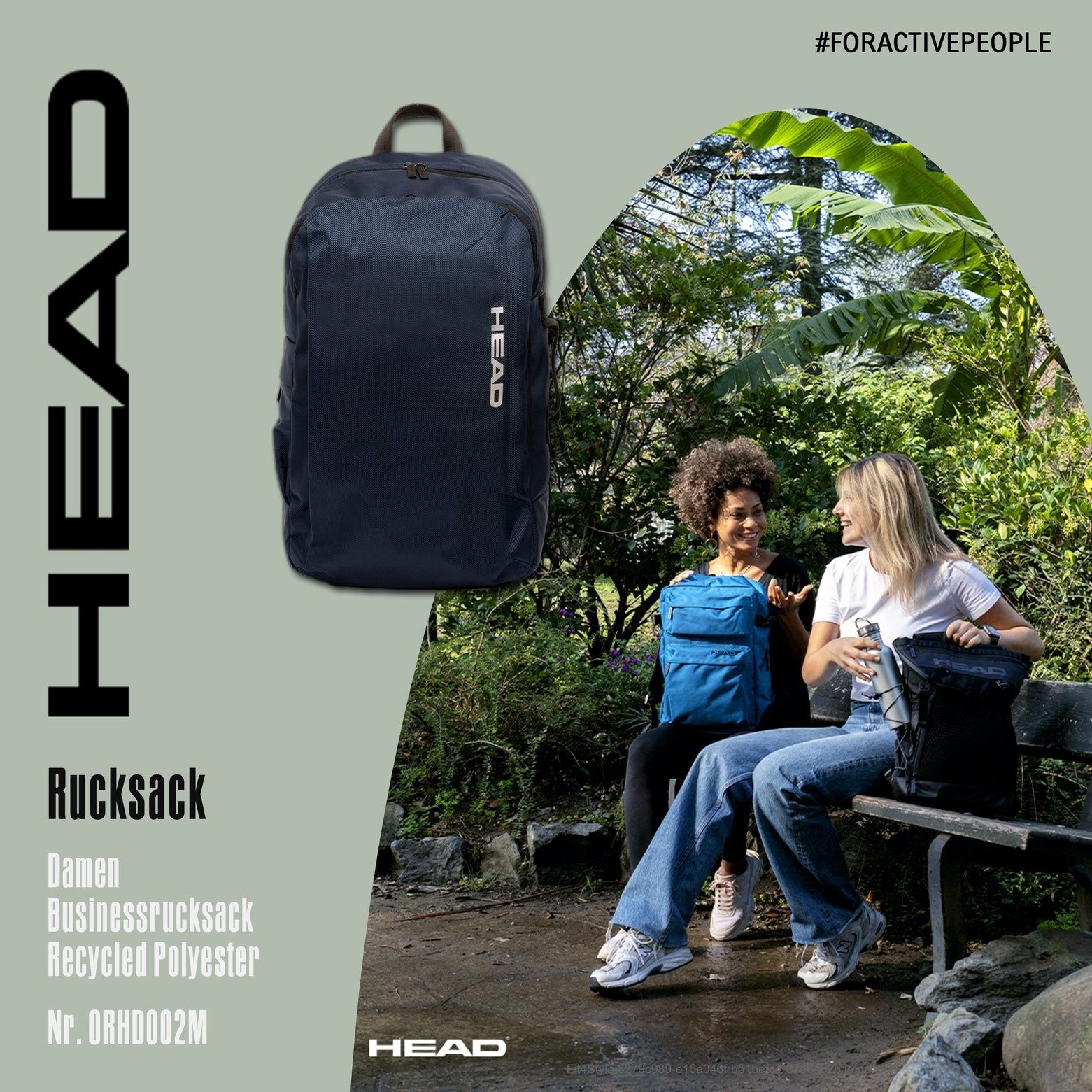 Head Head Reiserucksack navy Businessrucksack (Businessrucksack), Businessrucksack, Reisetasche Recycled Polyester, navy, dunkelblau ca.