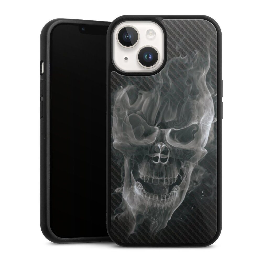 Handyhülle Totenkopf Schädel Carbon Smoke Skull Carbon