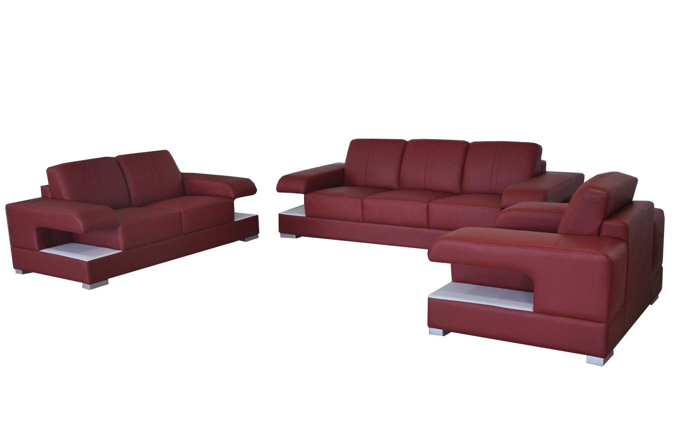 Xlmoebel Polstergarnitur Elegante Ledersofa Wohnlandschaft in modernem Design, (3-tlg., Sofagarnitur 3+2+1 G8028D), Hergestellt in Europa