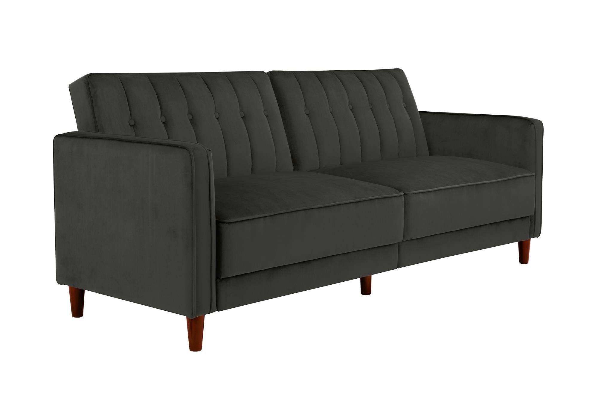 loft24 Schlafsofa Pin, Bezug in Samtoptik, Breite 207 cm, weitere Farben erhältlich Grau